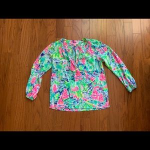 Lilly Pulitzer 100% Silk Top, Size XXS